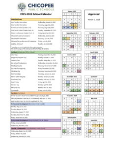 CHICOPEE PUBLIC SCHOOLS CALENDAR