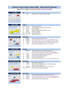 Calvert County Public Schools (1) calendar