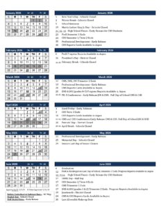 Cohasset Public Schools, calendar