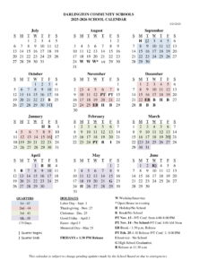 darlington community school wi calendar