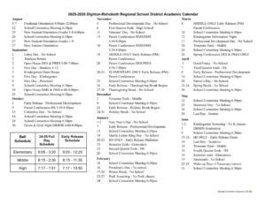 Dighton-Rehoboth Regional School CALENDAR