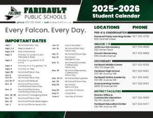 FARIBAULT PUBLIC SCHOOLS 25-26 calendar