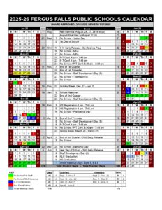 Fergus Falls Public Schools Calendar