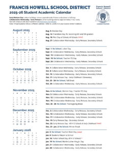 FRANCIS HOWELL SCHOOL DISTRICT CALENDAR