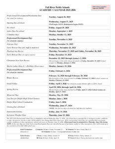 Fall River Public Schools CALENDAR