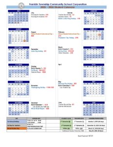 Franklin Township School Calendar