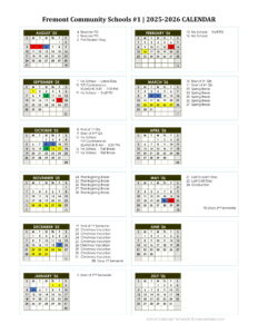 Fremont Community Schools #1 CALENDAR