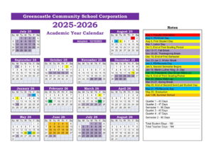 Greencastle Community School Corporation calendar