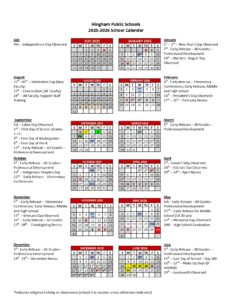 hingham public schools calendar