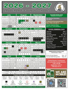 LAUDERDALE COUNTY SCHOOL DISTRICT calendar