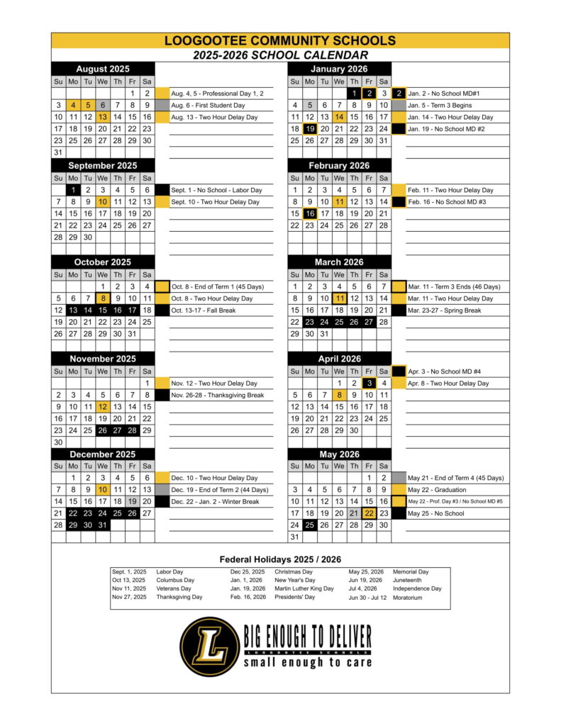 Loogootee community schools calendar