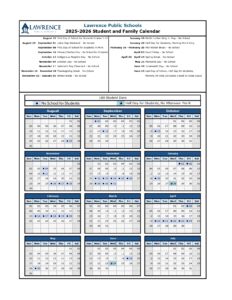 Lawrence Public Schools calendar