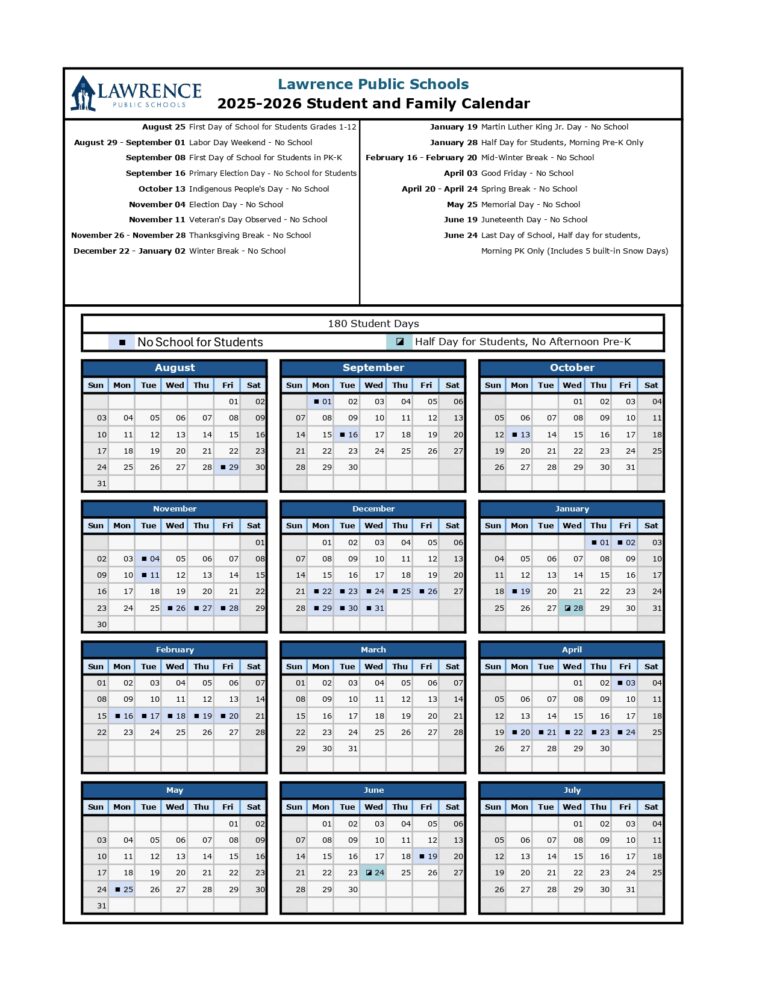 Lawrence Public Schools MA Calendar 25 26 Revised PDF EduCounty
