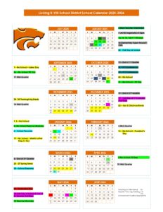 LICKING R VIII SCHOOL CALENDAR