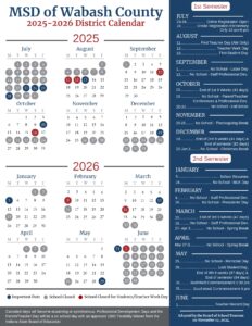 MSD of Wabash County Schools Calendar