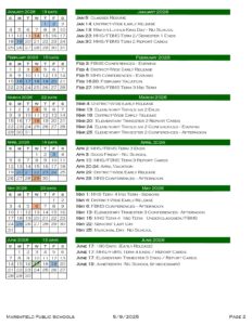 Marshfield Public Schools CALENDAR