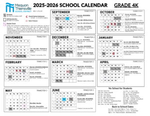 Mequon Thiensville School district calendar