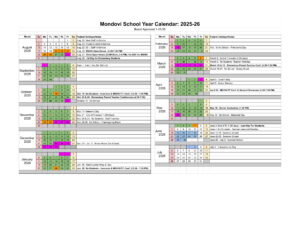 Mondovi School Year Calendar