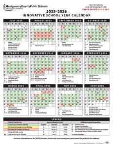 Montgomery County Public Schools 25-26, calendar