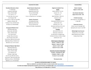 Narragansett Regional School District calendar