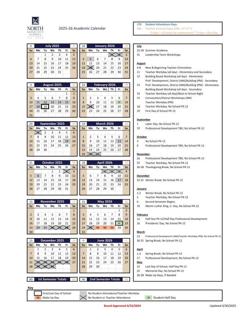 NORTH KANSAS CITY SCHOOLS CALENDAR