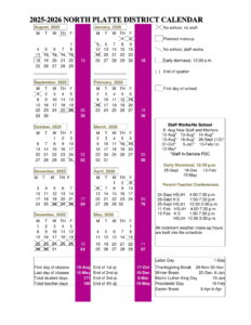 NORTH PLATTE DISTRICT calendar