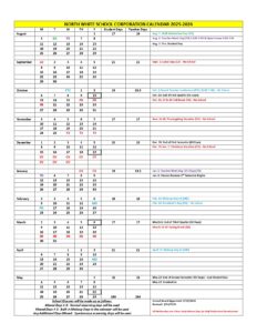 NORTH WHITE SCHOOL CORPORATION 2025-2026 calendar