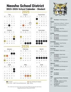 Neosho School District 25-26 calendar