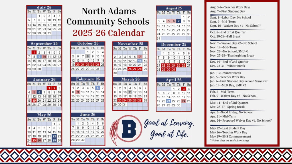 NORTH ADAMS COMMUNITY SCHOOLS calendar