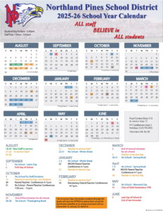 Northland Pines School District (1) calendar