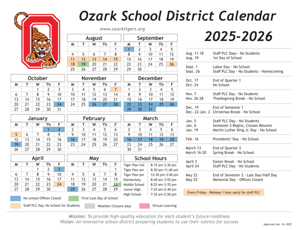 Clever R-V School District CALENDAR