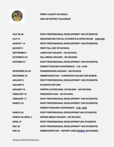 Perry County Schools calendar