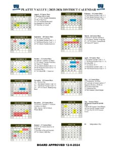 PLATTE VALLEY SCHOOL DISTRICT CALENDAR