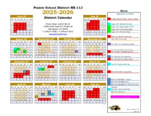 Prairie School District CALENDAR