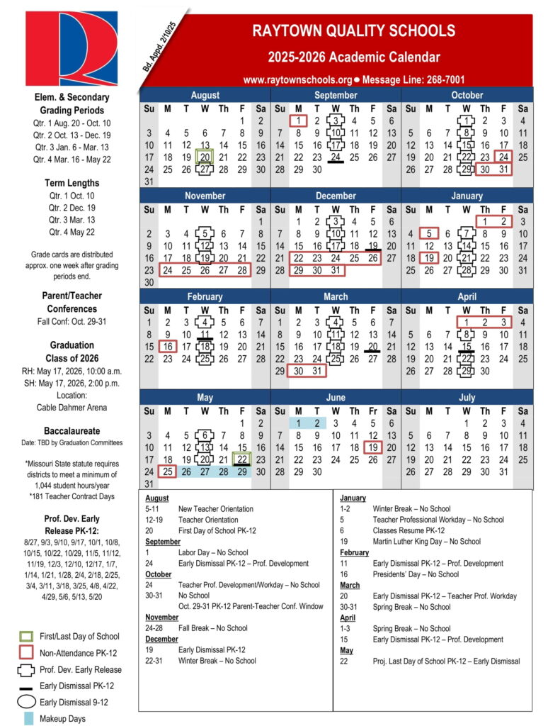 raytown schools Calendar