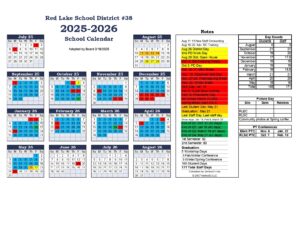 Red Lake School District #38 25-26 CALENDAR