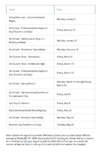 Rockwood School District calendar