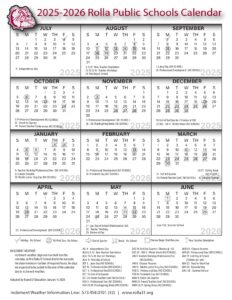 Rolla Public Schools 25-26 calendar