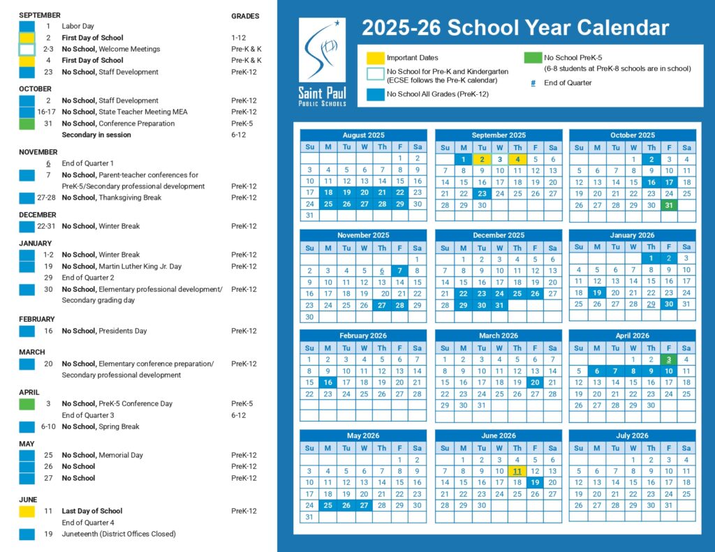 saint paul public schools calendar