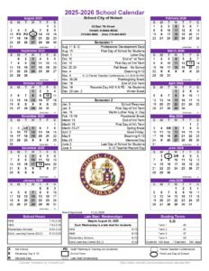 School City of Hobart Calendar