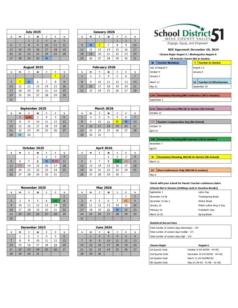 Mesa School Calendar 25 26 Mesa School Calendar 25 26