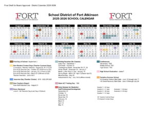 School District of Fort Atkinson CALENDAR