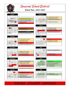 Somerset School District calendar