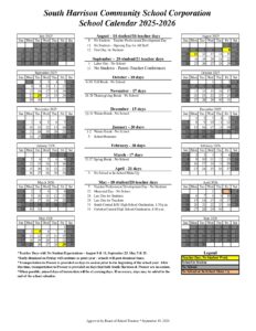 South Harrison Community School Corporation calendar