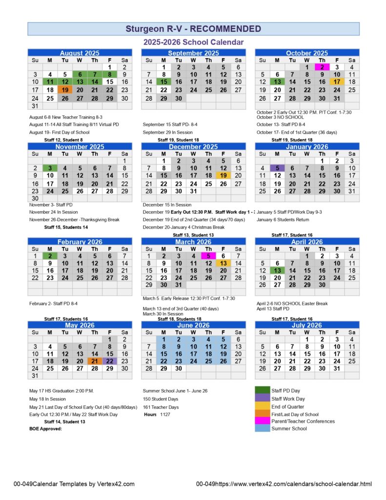 sturgeon rv school district calendar