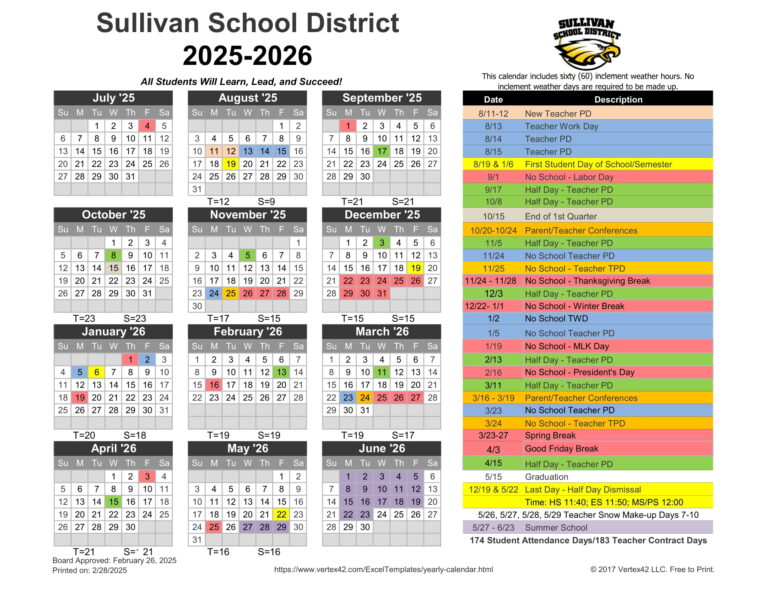 Sullivan School District Calendar 24 25 Sullivan School District Calendar 24 25
