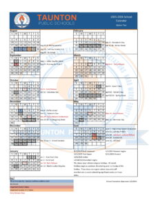 Taunton Public schools calendar