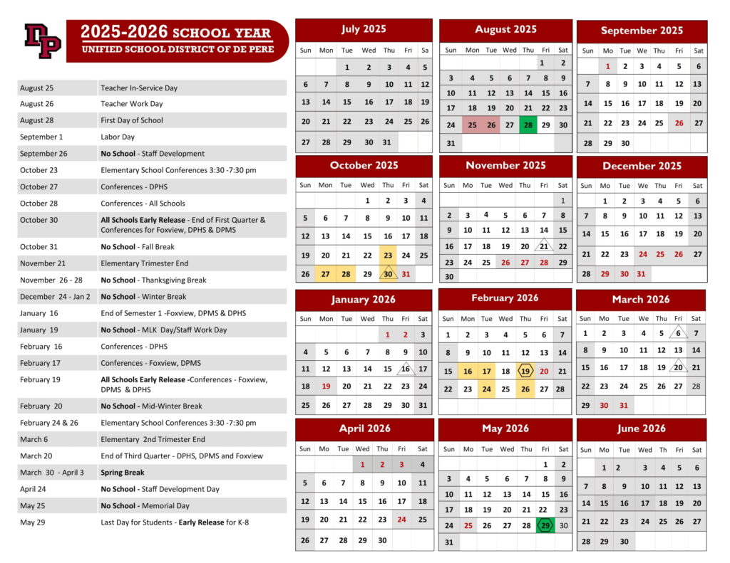 Unified School District Of De Pere 25 26 Calendar Revised PDF EduCounty unified-school-district-of-de-pere-25-26-calendar-revised-pdf-educounty
