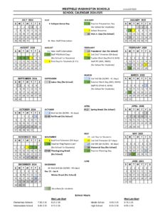 westfield washington schools calendar