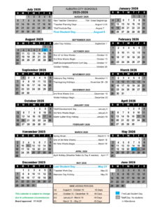 AUBURN CITY SCHOOLS calendar
